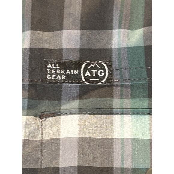Wrangler Atg Shirt Mens Medium All Terrain Gear X Snap Plaid Fishing Hiking - Picture 6 of 12